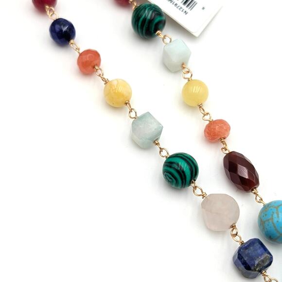 Panacea Women's Beautiful Multi-Gem Bead Necklace with Lobster Clasp Multicolor - Picture 5 of 7